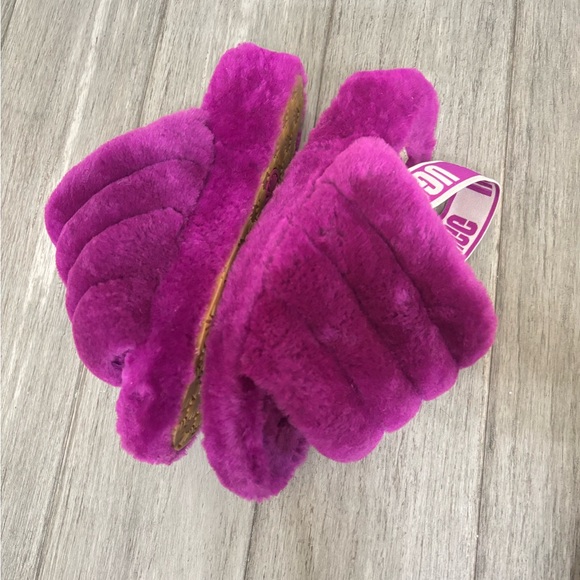 UGG BERRYLICIOUS MOCASSIN Slides Platform Shearling Slippers Logo Strap Sandals - Picture 5 of 10